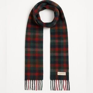 Prochownick Wool Plaid Scarf – Multicolor Check with Fringe